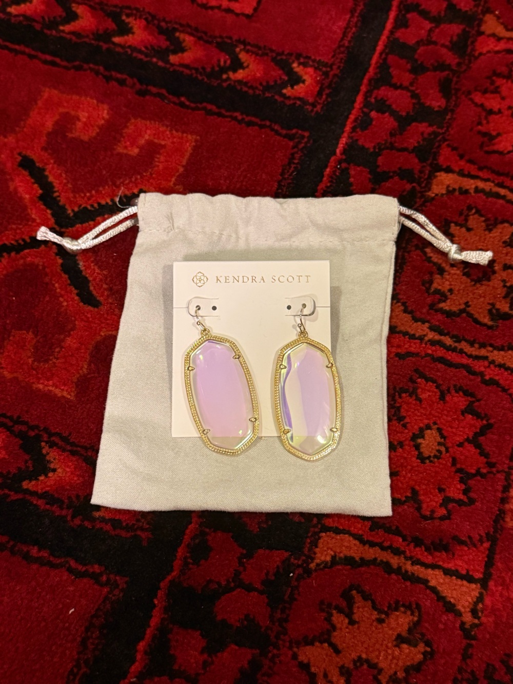 Kendra Scott Dichroic Glass Gold Danielle Earrings